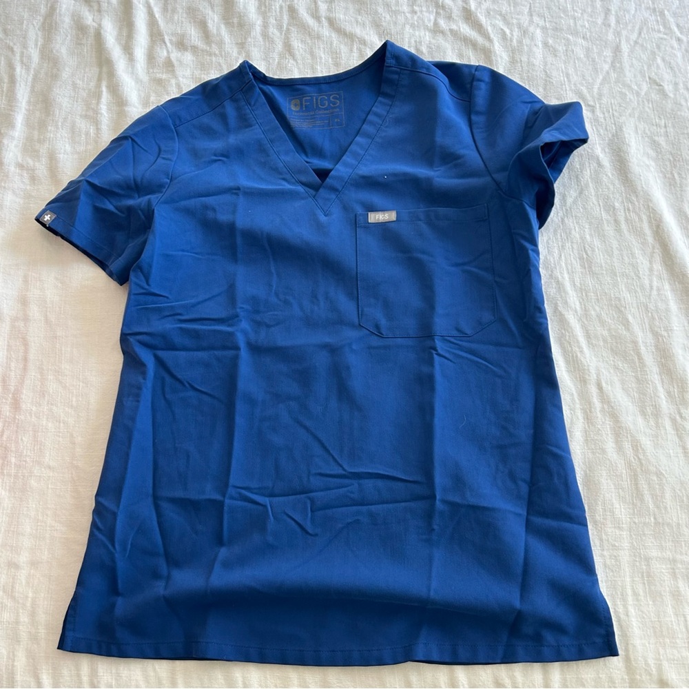 Women's figs royal blue scrub set